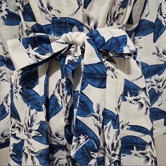 Gracia Blue and White Midi Shirt Dress Sz Small - Picture 3 of 14